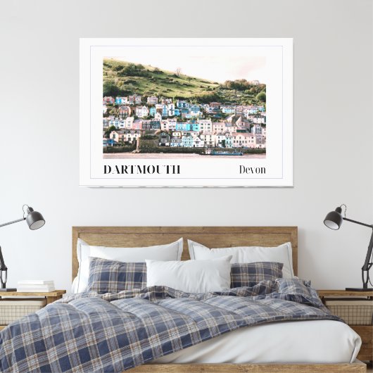 Dartmouth, Devon Canvas Afdruk (Insitu (Slaapkamer))