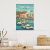 Dartmouth Devon Seaside Travel Poster (Keuken)