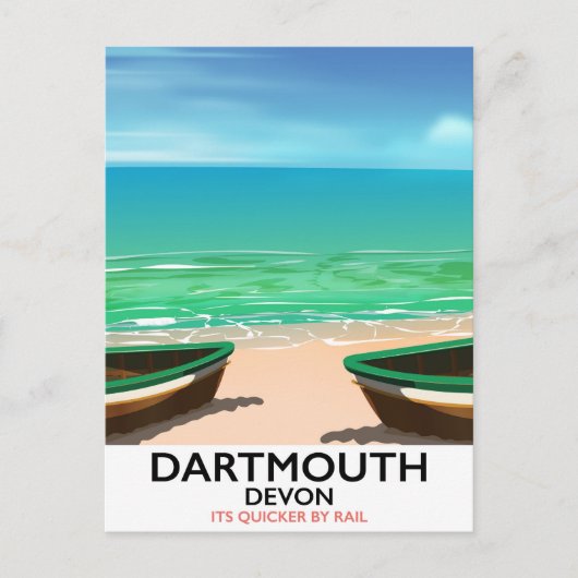 Dartmouth Devon strand poster Briefkaart (Voorkant)