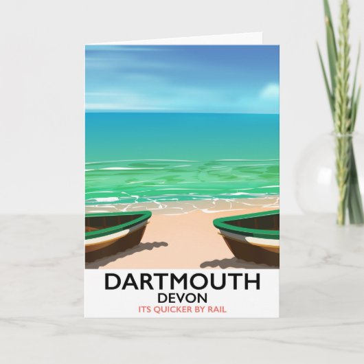 Dartmouth Devon strand poster Feestdagen Kaart (Voorkant)