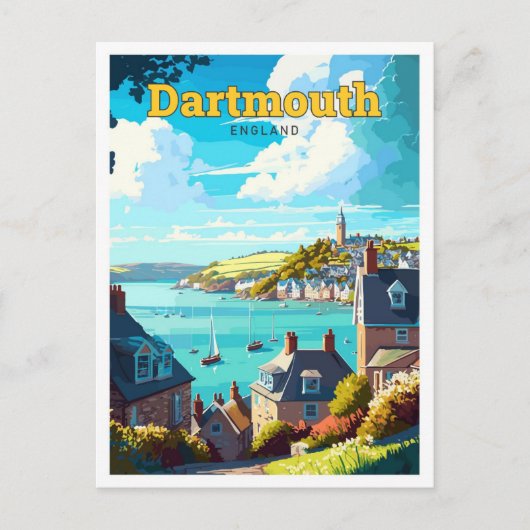 Dartmouth Engeland Reizen  Illustratie Post Briefkaart (Voorkant)
