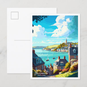 Dartmouth Engeland vintage reisillustratie Briefkaart
