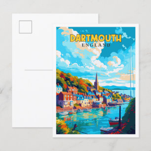 Dartmouth Engeland vintage reisillustratie Briefkaart