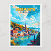 Dartmouth Engeland vintage reisillustratie Briefkaart (Voorkant)