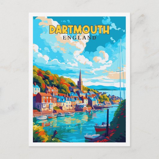 Dartmouth Engeland vintage reisillustratie Briefkaart (Voorkant)