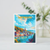 Dartmouth Engeland vintage reisillustratie Briefkaart (Staand voorkant)