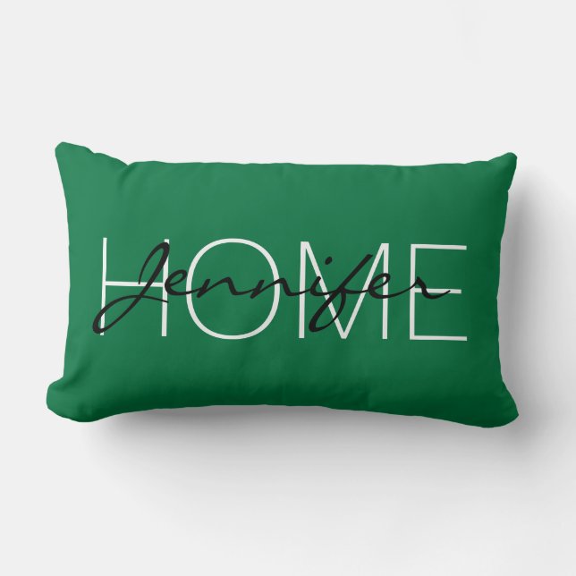 Dartmouth green color home monogram kussen (Voorkant)