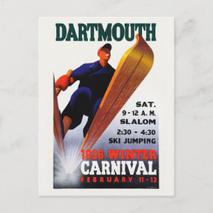 Dartmouth Winter Carnival 1938 Vintage Poster Briefkaart