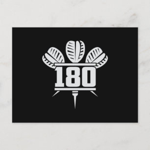 Darts 180 Dart Dartboard Bullseye Pijl Grappig cad Briefkaart