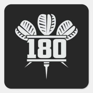 Darts 180 Dart Dartboard Bullseye Pijl Grappig cad Vierkante Sticker