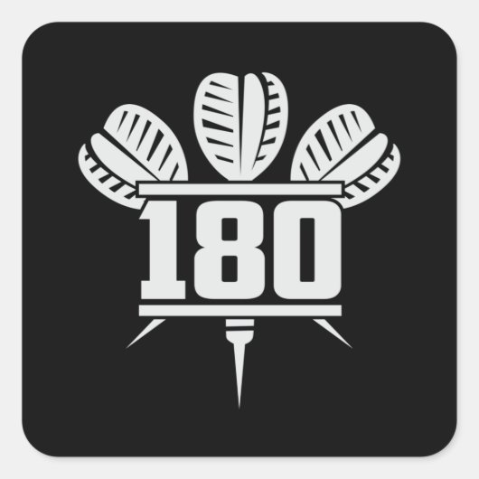 Darts 180 Dart Dartboard Bullseye Pijl Grappig cad Vierkante Sticker (Voorkant)