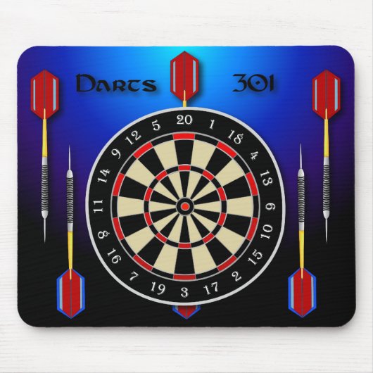 Darts 301 blauw muismat (Voorkant)
