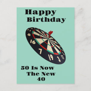 Darts: 50 is nu de nieuwe 40, verjaardag briefkaart