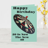 Darts: 50 is nu de nieuwe 40, verjaardag Kaart (Gele Bloem)