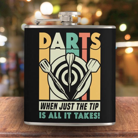 Darts Als Net de Tip Is Alles Het Takez Flask 6 oz Heupfles