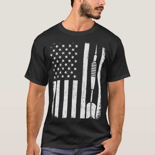 Darts American Flag Funny Darts Gift for Men T-shirt (Voorkant)
