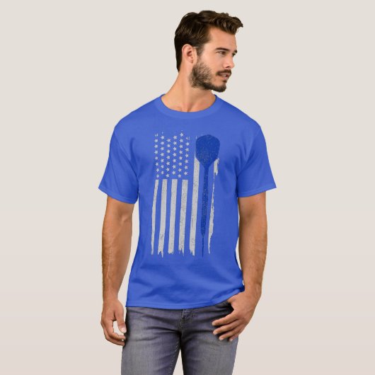 Darts American Flag Patriotic Darts Player 4th T-shirt (Voorkant volledig)