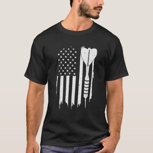 Darts Amerikaanse vlag grappige darts cadeau voor T-shirt (Voorkant)