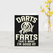 Darts And Farts That's What I'm Good At Funny Dart Kaart (Gele Bloem)
