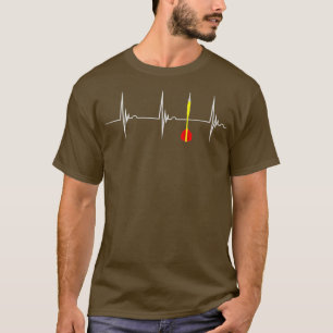 Darts Arrows Pub Game Thrower Heartbeat EKG T-shirt