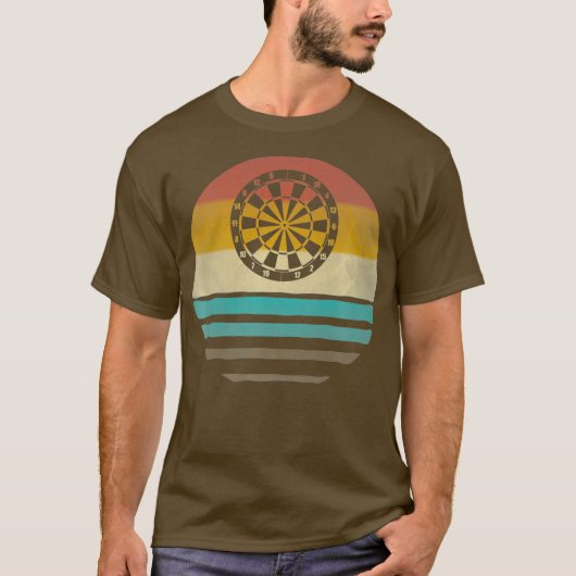 Darts Arrows Retro Sunset Old School T-shirt (Voorkant)
