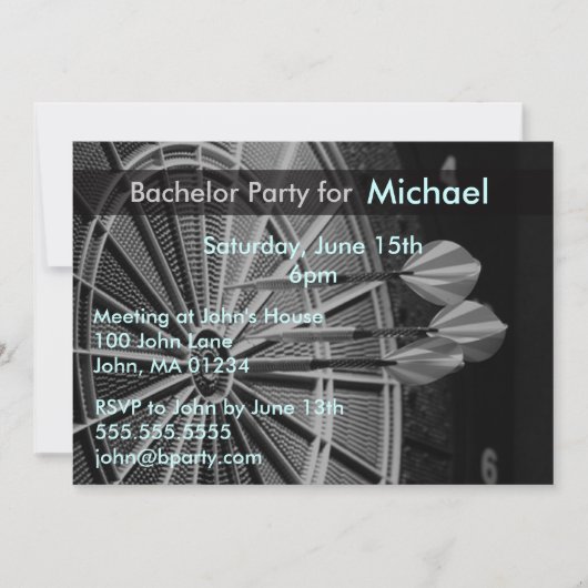 Darts Bachelor Party Invitation Kaarten (Voorkant)