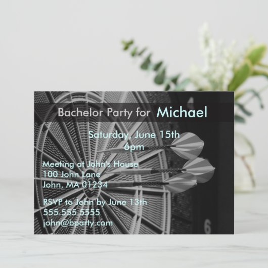 Darts Bachelor Party Invitation Kaarten (Staand voorkant)