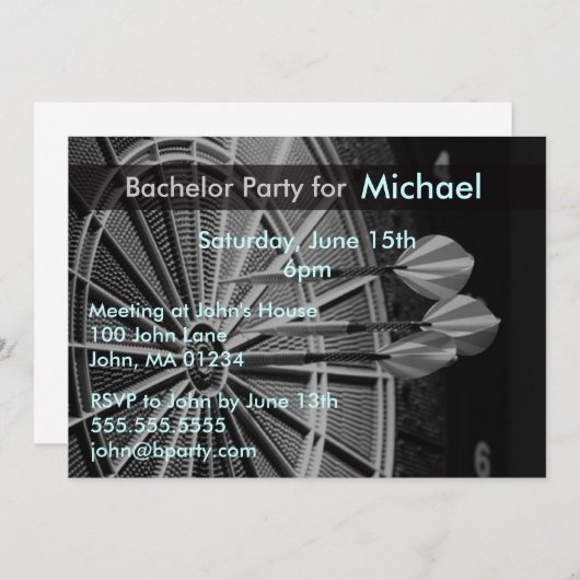 Darts Bachelor Party Invitation Kaarten (Voorkant / Achterkant)