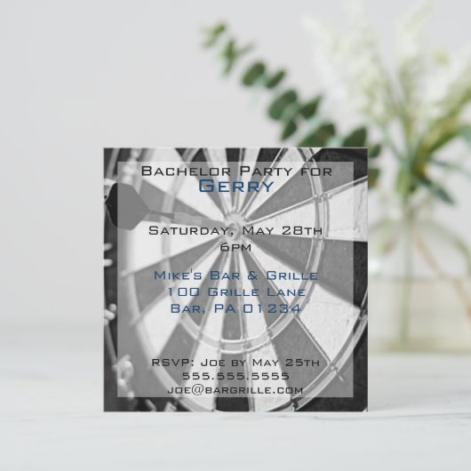 Darts Bachelor Party Invitation Kaarten (Staand voorkant)