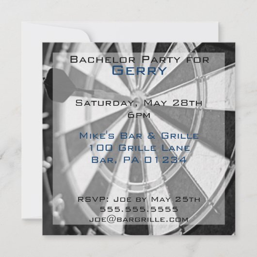 Darts Bachelor Party Invitation Kaarten (Voorkant)