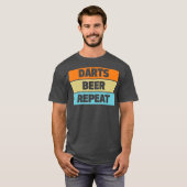 Darts Beer Repeat Funny Dartboard League T-shirt (Voorkant volledig)