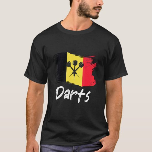 Darts Belgium vlag Dart Throwing Belgium Land D T-shirt (Voorkant)