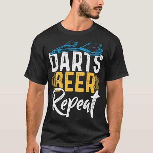 Darts Bier Herhaal  Dart Speler T-shirt (Voorkant)