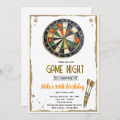 Darts Birthday party Invitation Kaart (Voorkant / Achterkant)