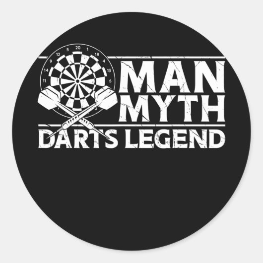 Darts Board Papa vader  Retro Man Myth Ronde Sticker (Voorkant)