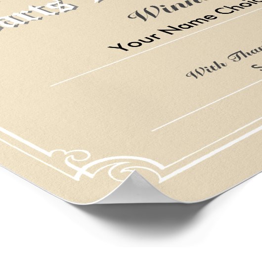 Darts Competition Winner's Certificate Poster (Hoek)