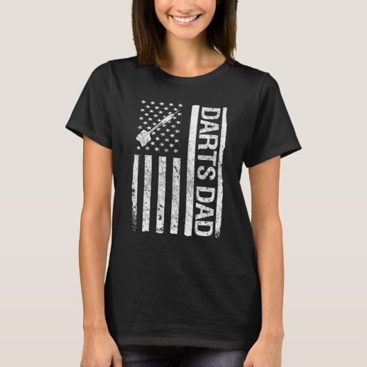 Darts Dad USA American Flag T-shirt (Voorkant)