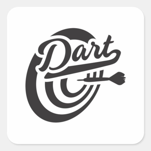 Darts Dart 180 Dartboard Bullseye Pijl Gift Idee Vierkante Sticker (Voorkant)
