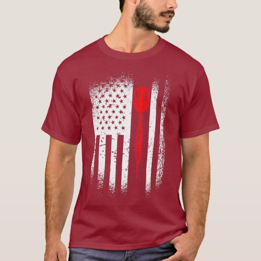 Darts Dart Arrow American Flag T-shirt (Voorkant)