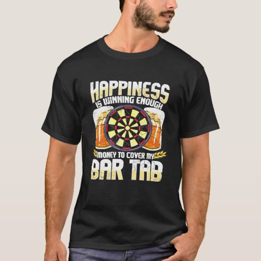 Darts Dart League Team Bar Tab Funny Humor Gezegde T-shirt (Voorkant)