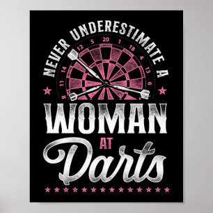 Darts Dart onderschat een vrouw in de kunstkunst n Poster