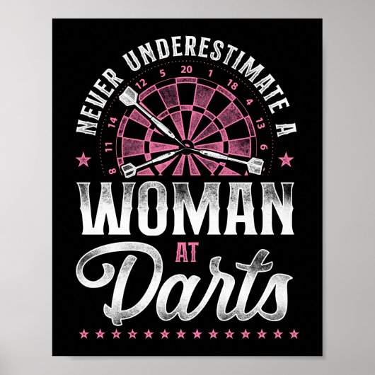 Darts Dart onderschat een vrouw in de kunstkunst n Poster (Voorkant)