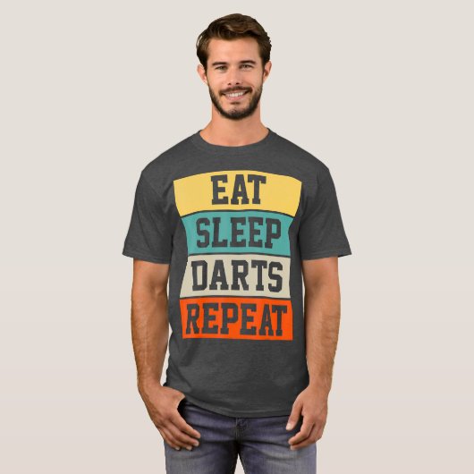 Darts Dart Player Retro Funny Gift T-shirt (Voorkant volledig)
