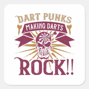 Darts - Dart Punks maakt Darts Rock! Vierkante Sticker