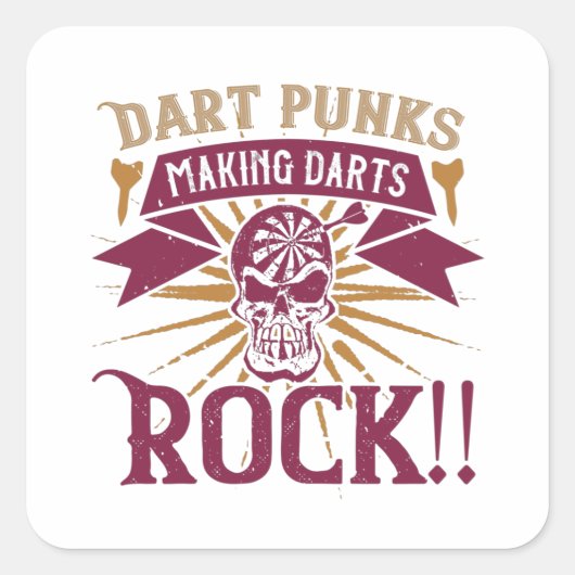 Darts - Dart Punks maakt Darts Rock! Vierkante Sticker (Voorkant)