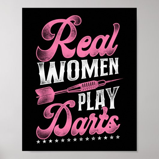 Darts Dart Real Women Play Darts Girl Poster (Voorkant)
