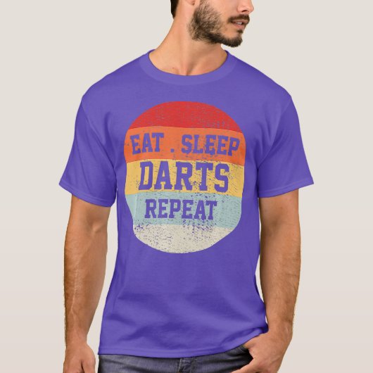 Darts Dart Speler Retro  Grappig Cadeau T-shirt (Voorkant)