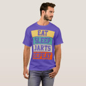 Darts Dart Speler Retro Grappig Gift T-shirt (Voorkant volledig)