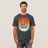 Darts Dart Speler Retro Grappig Gift T-shirt (Voorkant volledig)