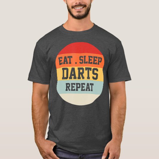 Darts Dart Speler Retro Grappig Gift T-shirt (Voorkant)